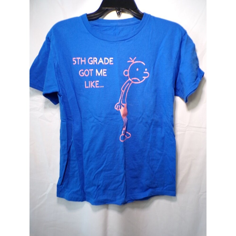 Boys Blue Graphic T Shirt 5th Grade Got Me Like Greg Heffley Short Sleeve L